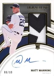 2022 Panini Immaculate Collection Base Set Matt Manning #103 card