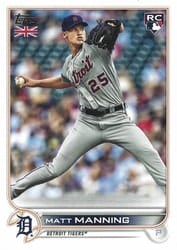 2022 Topps UK Edition Base Set Matt Manning #2 card