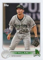 2022 Topps Pro Debut Base Set Matt McLain #PD-110 card