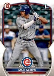 2023 Bowman Prospects Matt Mervis #BP-74 card