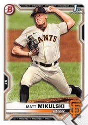 2021 Bowman Draft Base Set Matt Mikulski #BD-179 card