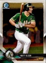 2018 Bowman Chrome Base Set Matt Olson #55 card
