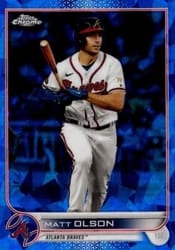 2022 Topps Chrome Update Sapphire Edition Base Set Matt Olson #US2 card