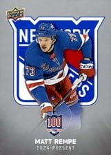 2025-26 Upper Deck New York Rangers Centennial Base Set Matt Rempe #100 card