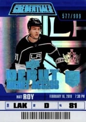 2019-20 Upper Deck Credentials Base Set Matt Roy #54 card