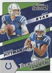 2022 Panini Contenders Touchdown Tandems Matt Ryan / Michael Pittman Jr #TDT-IND card