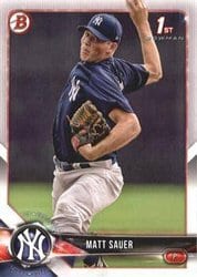 2018 Bowman Prospects Matt Sauer #BP102 card