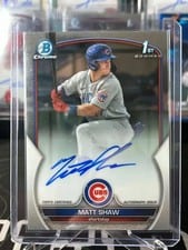 2023 Bowman Draft Chrome Prospect Autographs Matt Shaw #CDA-MS card