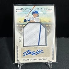 2024 Panini Boys of Summer Jumbo Prospect Material Signatures Matt Shaw #JMS-MS card