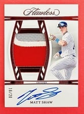 2024 Panini Flawless Draft Patch Autographs Matt Shaw #DPA-MS card