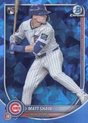 2025 Bowman Chrome Sapphire Edition Base Set Matt Shaw #46 card