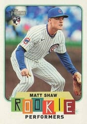 2025 Topps Heritage Rookie Performers Matt Shaw #RP-8 card
