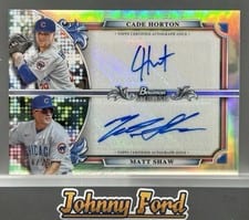 Matt Shaw / Cade Horton 2024 Bowman Sterling Dual Refractor Autographs card