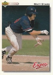 1992 Upper Deck Base Set Matt Stairs #786 card