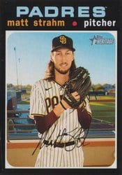 2020 Topps Heritage Base Set Matt Strahm #671 card