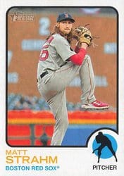 2022 Topps Heritage Base Set Matt Strahm #674 card