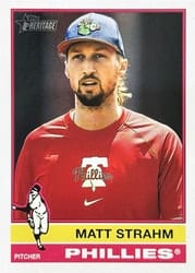 2025 Topps Heritage Base Set Matt Strahm #7 card
