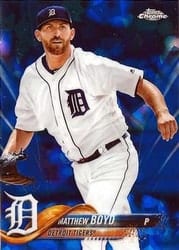 2018 Topps Chrome Sapphire Edition Base Set Matthew Boyd #627 card