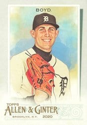 2020 Topps Allen & Ginter Base Set Matthew Boyd #282 card