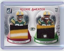 2025 Donruss Rookie Holiday Sweater Dual Matthew Golden / Savion Williams #SWED-GB card