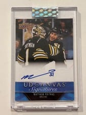 2023-24 Upper Deck Clear Cut Canvas Signatures Matthew Poitras #CS-MP card