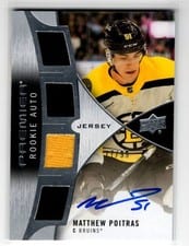 2023-24 Upper Deck Premier 2023 Premier Rookie Autograph Jersey Matthew Poitras #PRA-MP card