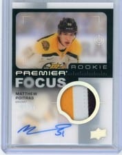 2023-24 Upper Deck Premier Premier Focus Autograph Patch Rookies Matthew Poitras #PFR-MP card