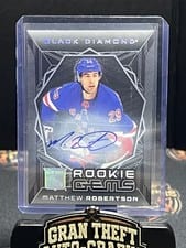 2025-26 Upper Deck Black Diamond Rookie Gems Signatures Matthew Robertson #RGS-MR card