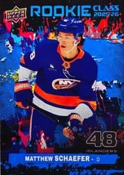 2025-26 Upper Deck Rookie Class Commemorations Matthew Schaefer #RC-21 card