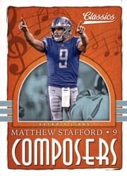2018 Panini Classics Composers Matthew Stafford #9 card