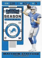 2019 Panini Contenders Base Set Matthew Stafford #72 card