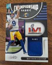 2022 Panini Absolute Championship Fabric Matthew Stafford #CF-1 card