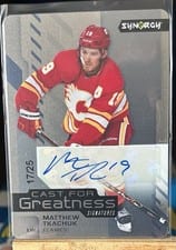 2021-22 Upper Deck Synergy Cast For Greatness Signatures Matthew Tkachuk #CGS-MT card