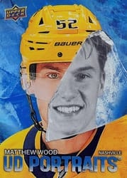 2025-26 Upper Deck UD Portraits Matthew Wood #P-27 card