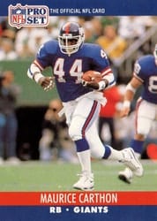 1990 Pro Set Base Set Maurice Carthon #593 card