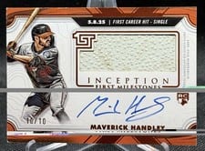 2025 Topps Inception MLB First Milestone Autograph Relics Maverick Handley #FMAR-MHA card
