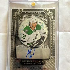 2024-25 Upper Deck Black Diamond Diamond Plate Rookie Autograph Mavrik Bourque #DPR-MB card