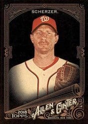 2018 Topps Allen & Ginter X Base Set Max Scherzer #40 card