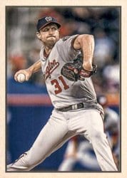 2019 Bowman Heritage Base Set Max Scherzer #53VR-75 card