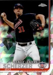 2019 Topps Chrome Sapphire Edition Base Set Max Scherzer #6 card