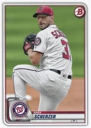 2020 Bowman Base Set Max Scherzer #53 card