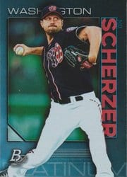 2020 Bowman Platinum Base Set Max Scherzer #2 card