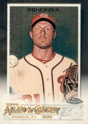 2020 Topps Allen & Ginter Chrome Base Set Max Scherzer #100 card