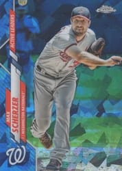 2020 Topps Chrome Update Sapphire Edition Base Set Max Scherzer #U-66 card