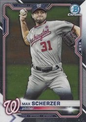 2021 Bowman Chrome Base Set Max Scherzer #77 card