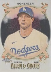 2021 Topps Allen & Ginter Chrome Base Set Max Scherzer #52 card