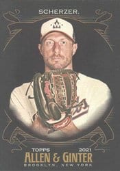 2021 Topps Allen & Ginter X Base Set Max Scherzer #52 card