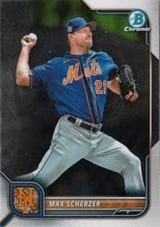 2022 Bowman Chrome Base Set Max Scherzer #62 card