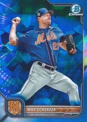 2022 Bowman Chrome Sapphire Edition Base Set Max Scherzer #62 card