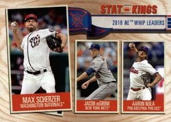 2019 Topps Big League Base Set Max Scherzer / Jacob deGrom / Aaron Nola #372 card